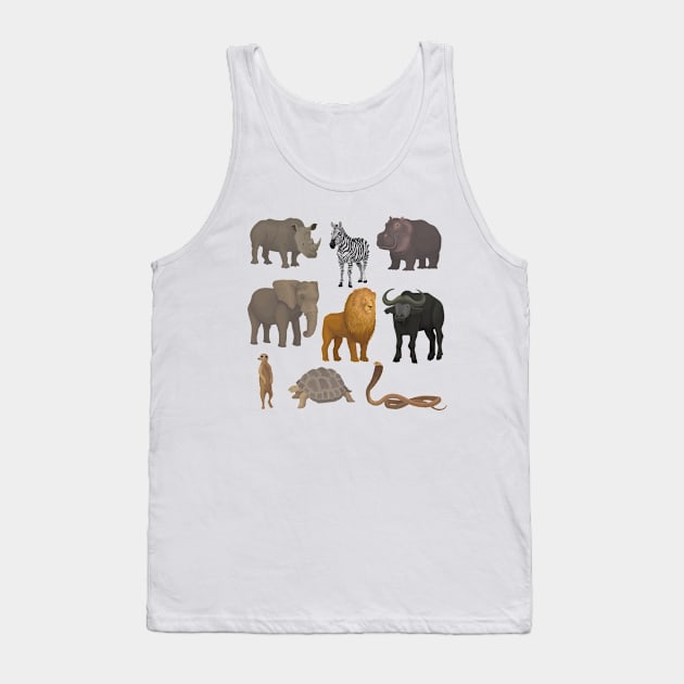 Wild African Animals Tank Top by Mako Design 